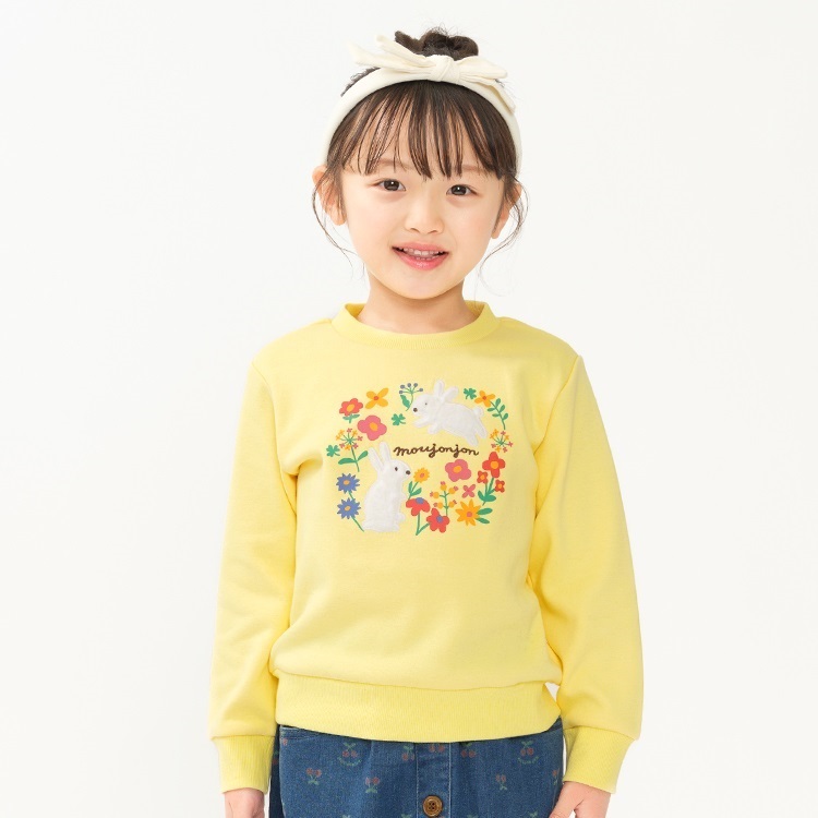 爆温】うさぎアップリケ裏起毛トレーナー トレーナー｜子供服