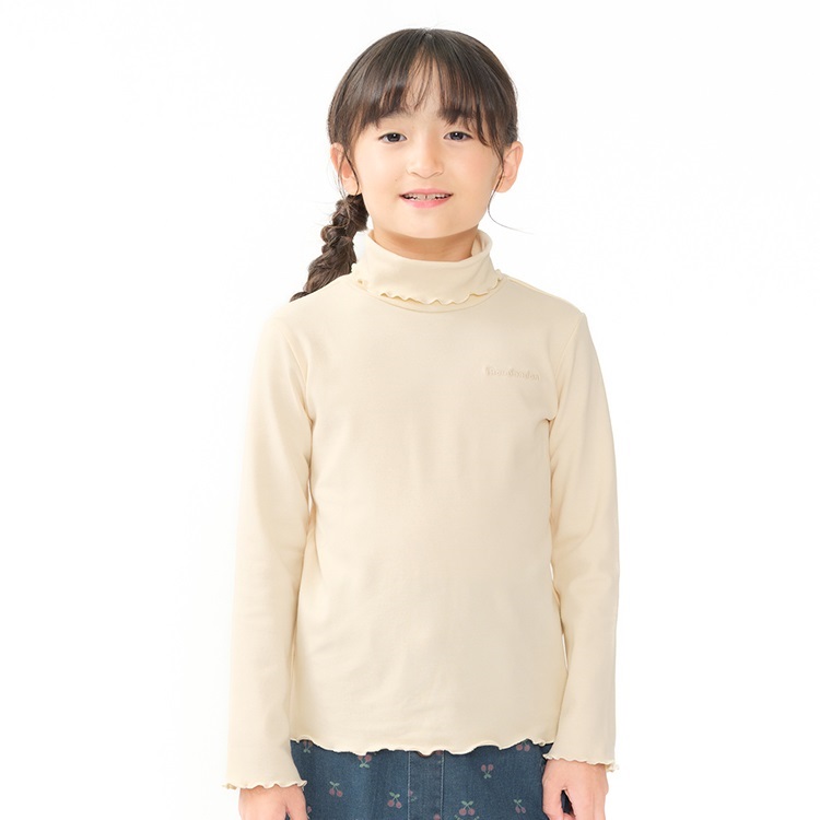 フライスメロウタートルネック長袖Tシャツ(オフホワイト-110cm)