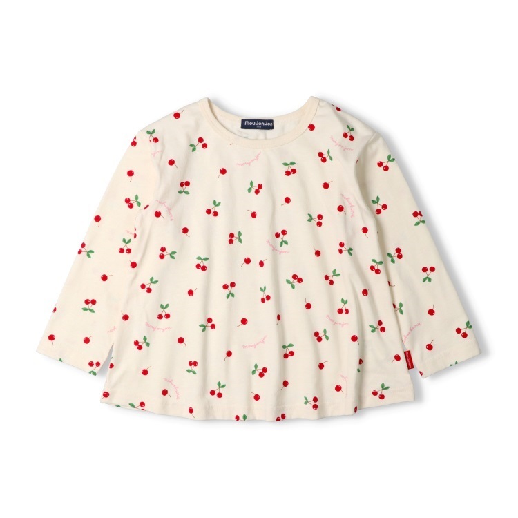 *チェリー総柄長袖Tシャツ(オフホワイト-130cm)
