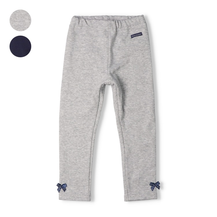 *【爆温】裾リボン付き裏起毛レギンス