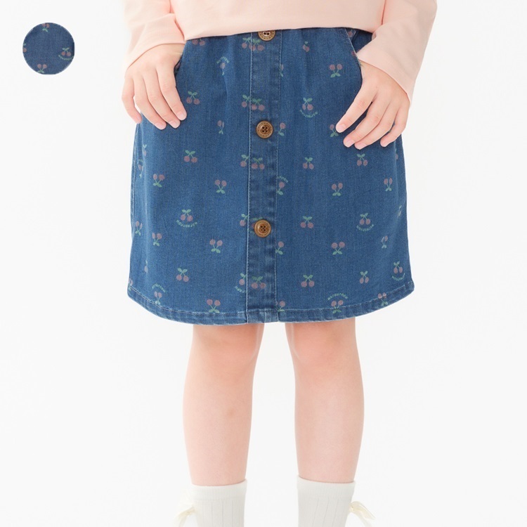 *チェリー柄デニムスカート