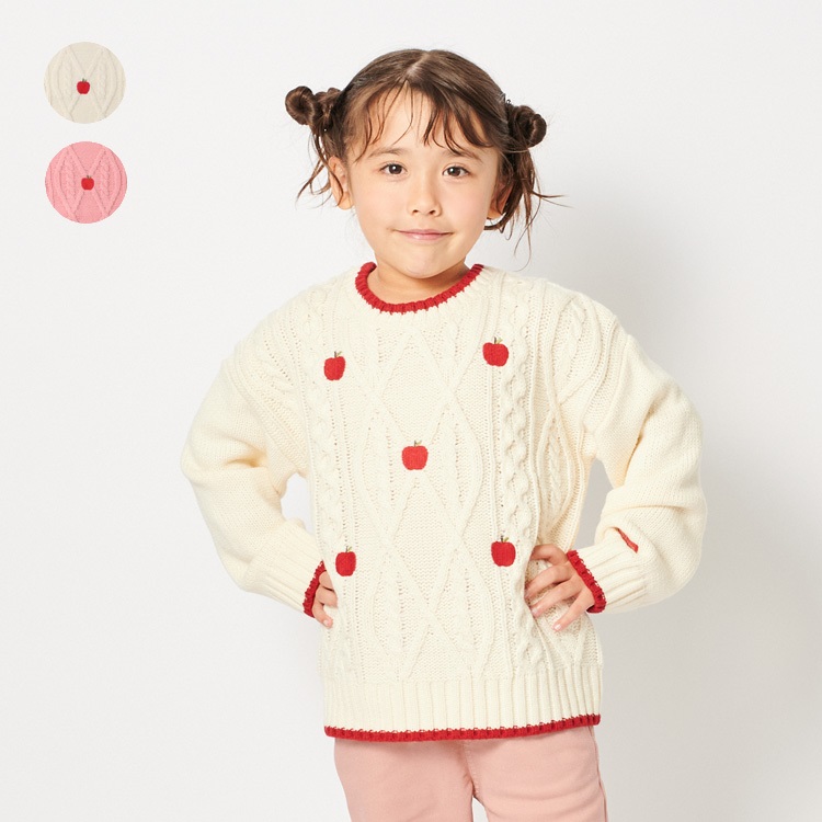 りんご刺繍セーター ニット/セーター｜子供服・ベビー服の通販はこども