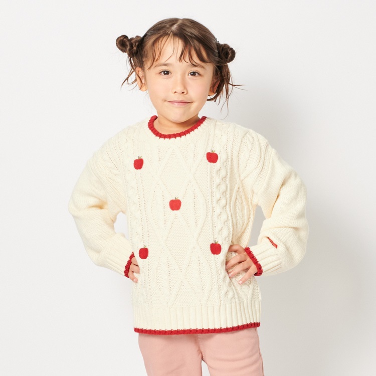 りんご刺繍セーター ニット/セーター｜子供服・ベビー服の通販はこども