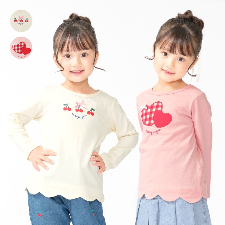 さくらんぼ・ハート長袖Tシャツ