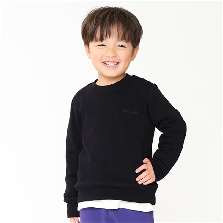 ロゴ刺繍無地のびのび裏毛トレーナー トレーナー｜子供服