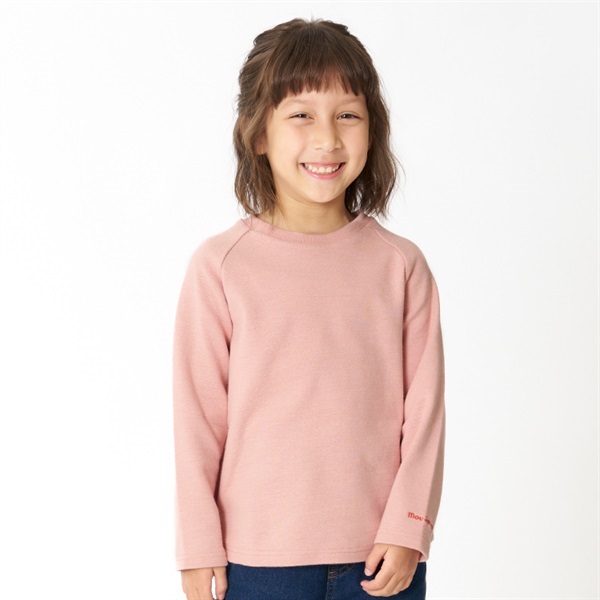リップル無地ラグラン長袖Ｔシャツ(ピンク-100cm)