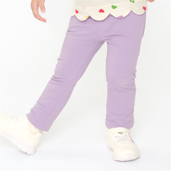ストレッチミニ裏毛無地ロングパンツ(パープル-90cm)