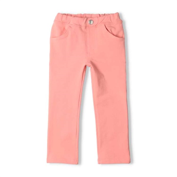 ストレッチミニ裏毛無地ロングパンツ(ピンク-90cm)