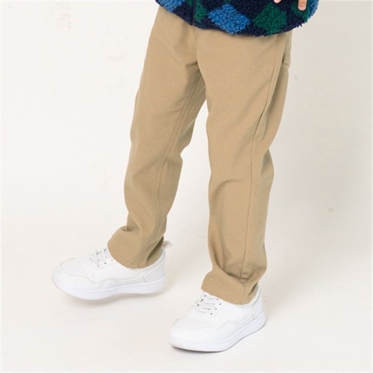 *のびのびツイルストレートパンツ(ベージュ-90cm)