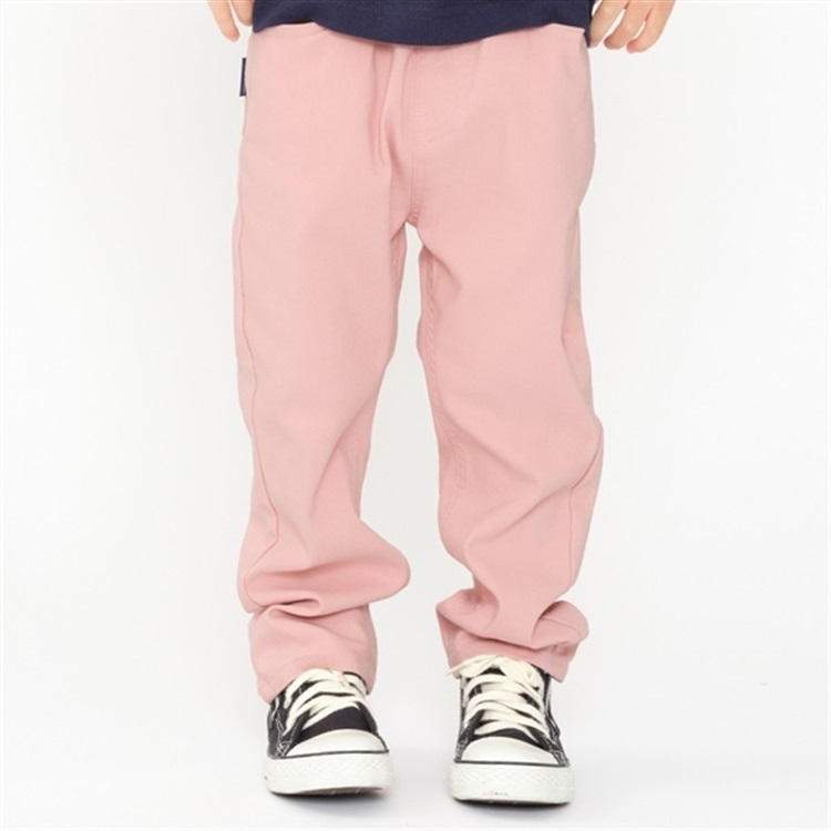 *のびのびツイルストレートパンツ(ピンク-90cm)