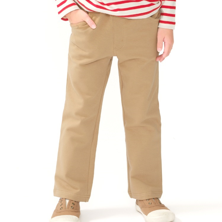 ストレッチミニ裏毛ロングパンツ(ベージュ-130cm)
