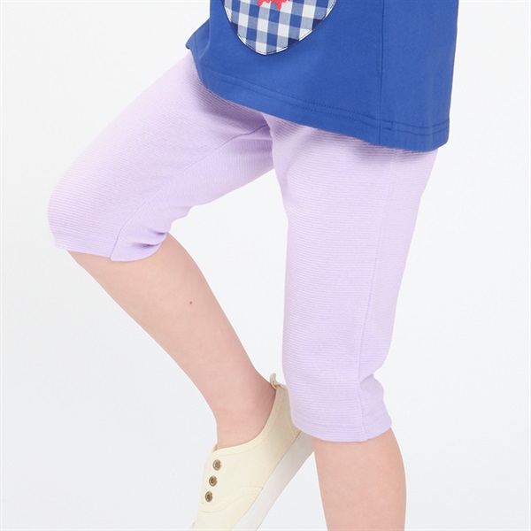 日本製リップルフライス6分丈ハーフパンツ(ラベンダー-90cm)