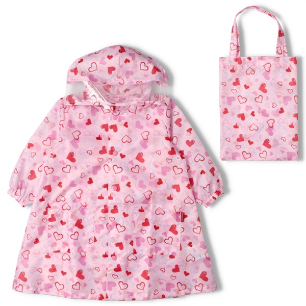 ハート総柄レインコート レイングッズ｜子供服・ベビー服の通販