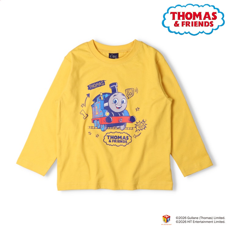 *きかんしゃトーマス長袖Tシャツ(イエロー-100cm)