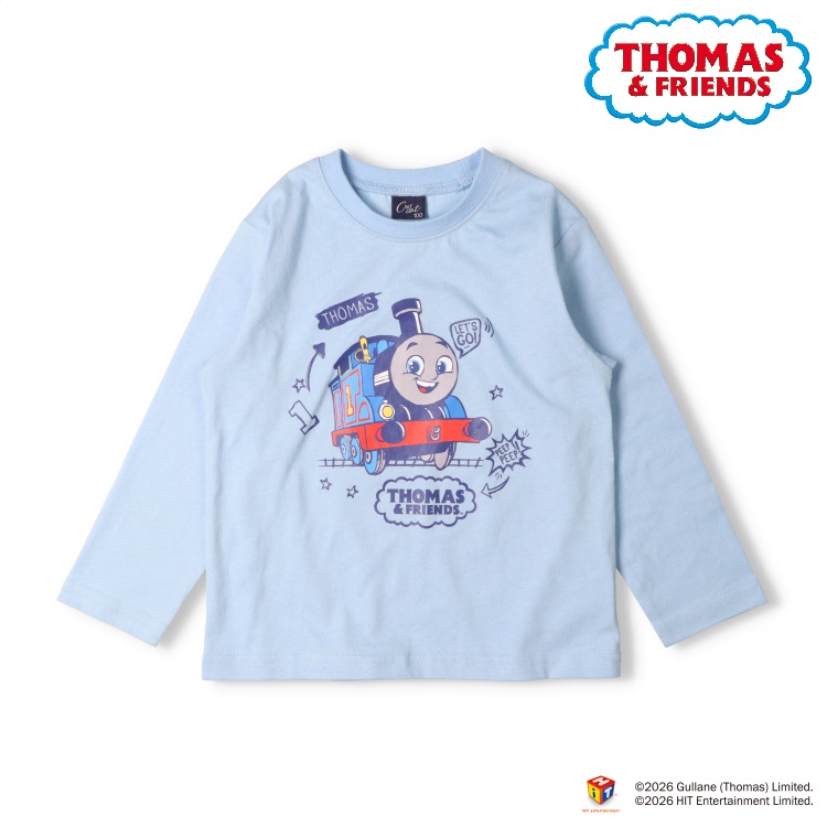 *きかんしゃトーマス長袖Tシャツ(サックス-110cm)