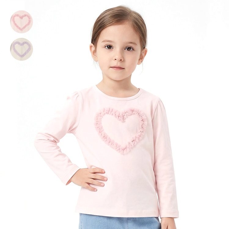 *【WEB限定】ハートチュール長袖Tシャツ