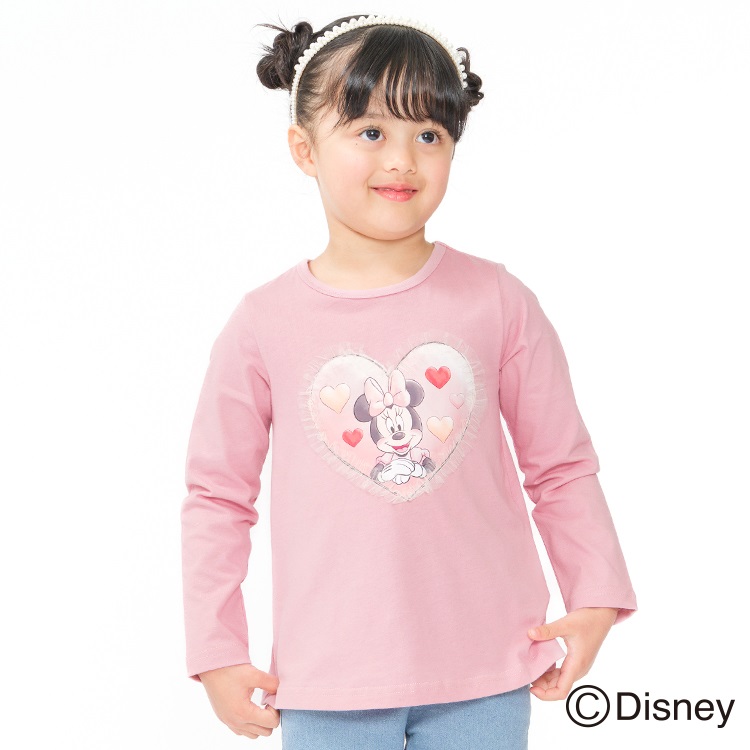ミニーマウス/長袖Tシャツ(ローズピンク-120cm)