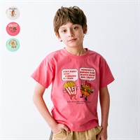 フードキャラクタープリント半袖Tシャツ