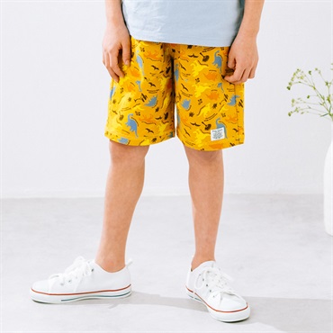 チェッカー・恐竜柄5分丈ハーフパンツ ハーフ・ショートパンツ｜子供服