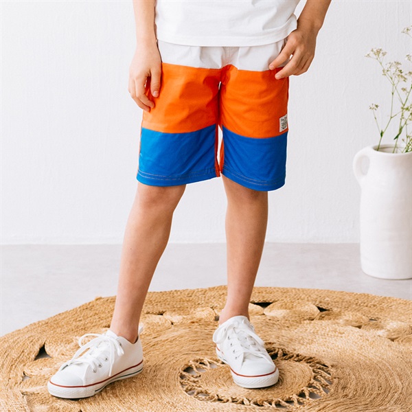 3段切替5分丈ハーフパンツ(アイボリー-80cm)