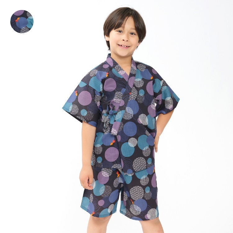 【WEB限定】水玉金魚柄甚平