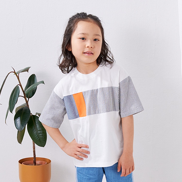 切替半袖Tシャツ(オフホワイト-110cm)