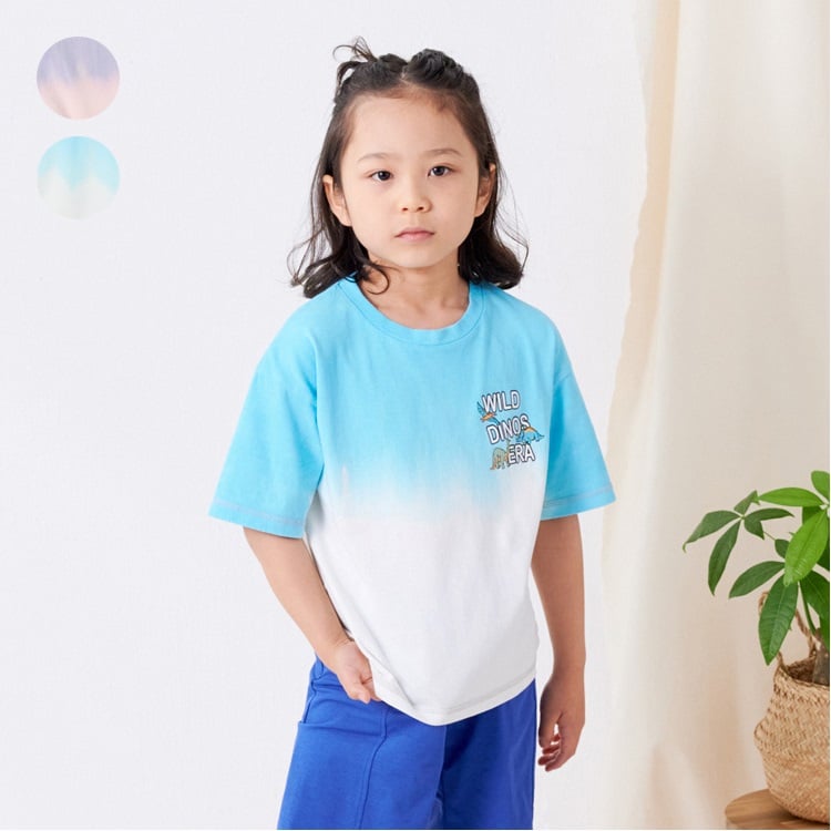 恐竜プリントタイダイ半袖Tシャツ