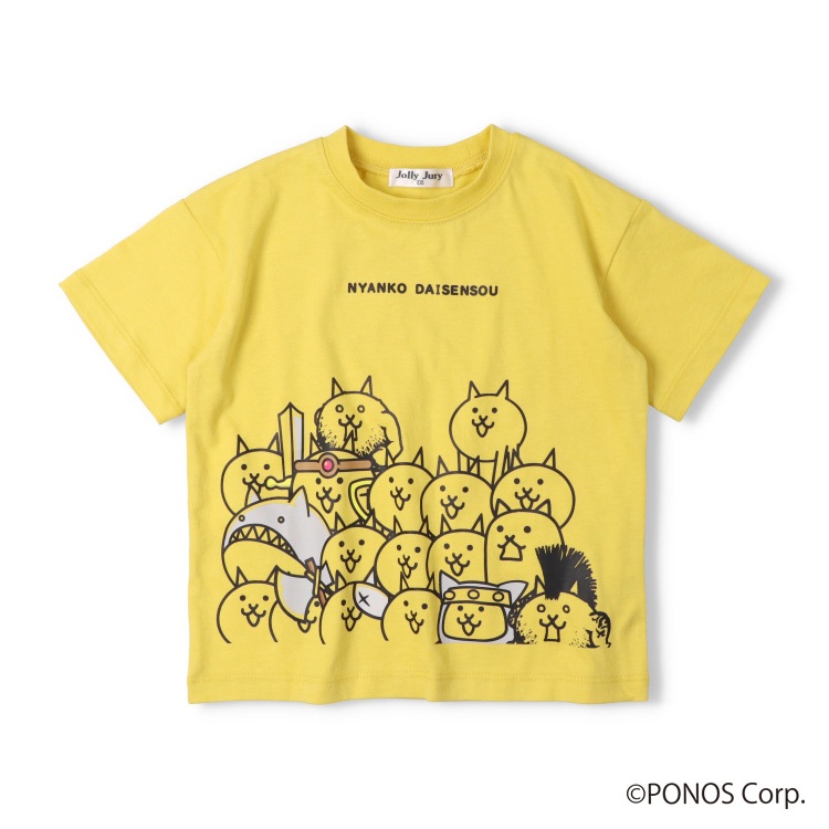 【WEB限定】にゃんこ大戦争/半袖Tシャツ(イエロー-120cm)