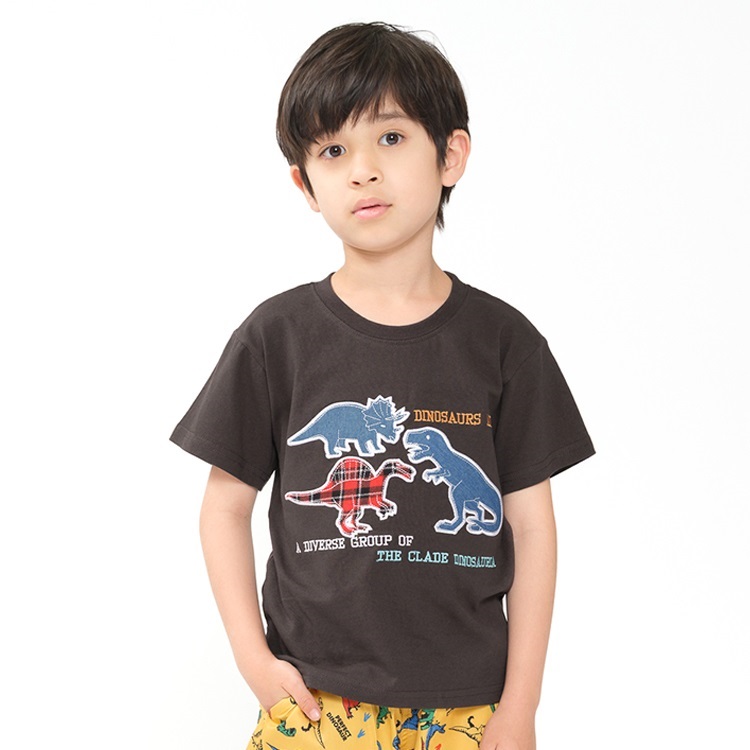 【WEB限定】恐竜デザイン半袖Tシャツ(ブラック-120cm)