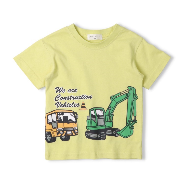 【WEB限定】乗り物プリント半袖Tシャツ(イエロー-110cm)