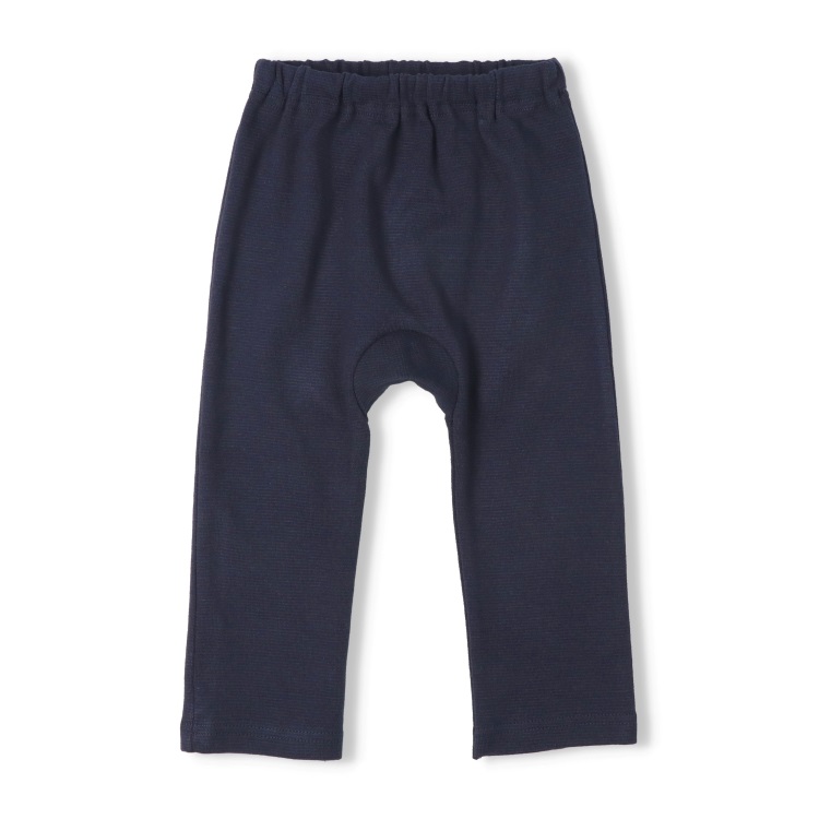 *ミラノリブ無地ロングパンツ(ネイビー-100cm)