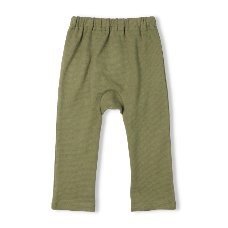 *ミラノリブ無地ロングパンツ(カーキグリーン-90cm)