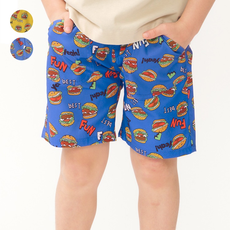 【WEB限定】ハンバーガー総柄5分丈ハーフパンツ