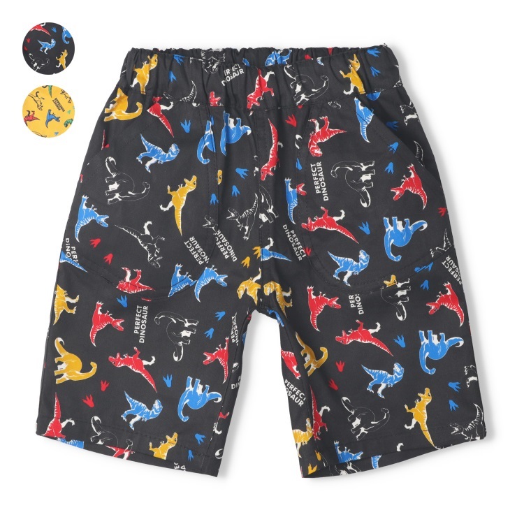 恐竜総柄5分丈ハーフパンツ