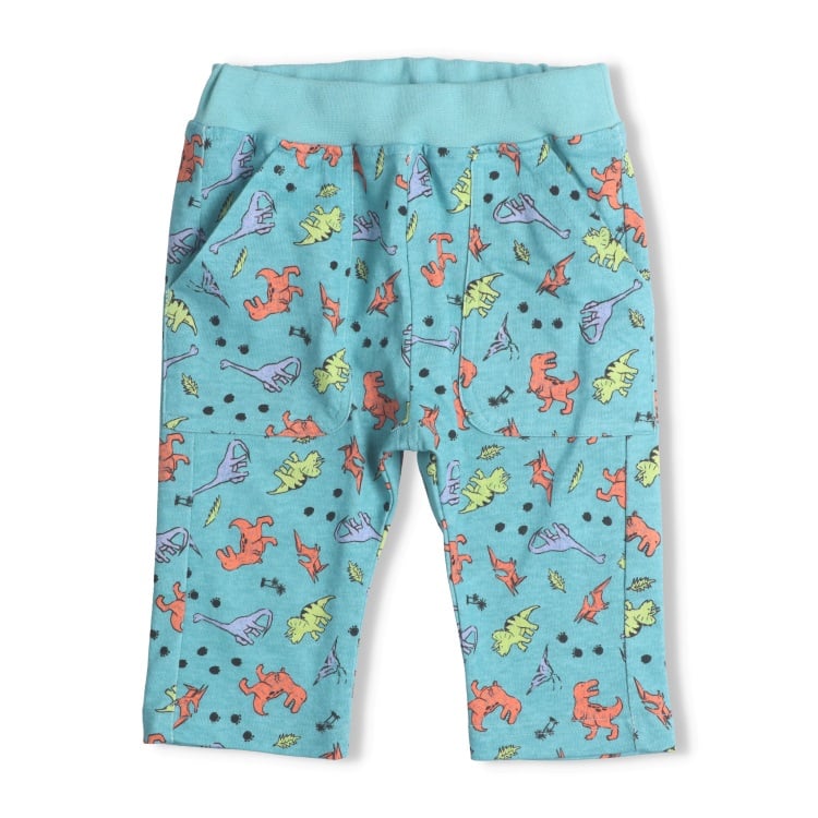 恐竜柄6分丈ハーフパンツ(ターコイズブルー-100cm)