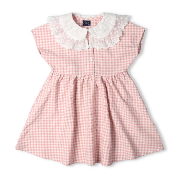 ギンガムチェック衿レースワンピース ワンピース｜子供服・ベビー服の 