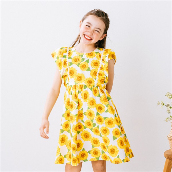 ひまわり総柄ワンピース ワンピース｜子供服・ベビー服の通販はこども