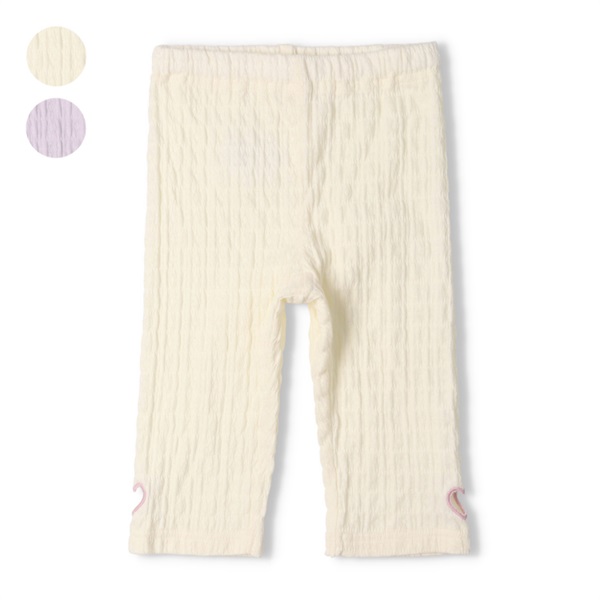 裾ハートくり抜き6分丈無地レギンス