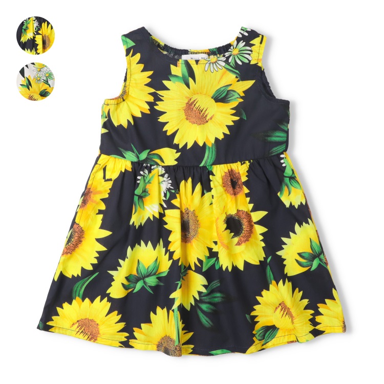 【WEB限定】ひまわり総柄ワンピース