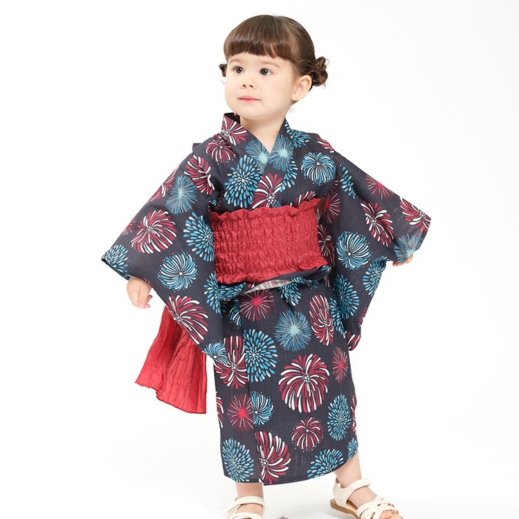 WEB限定】花火柄浴衣・帯セット 浴衣・甚平｜子供服・ベビー服の通販は