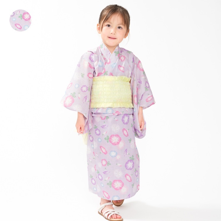 *【WEB限定】朝顔柄浴衣・帯セット