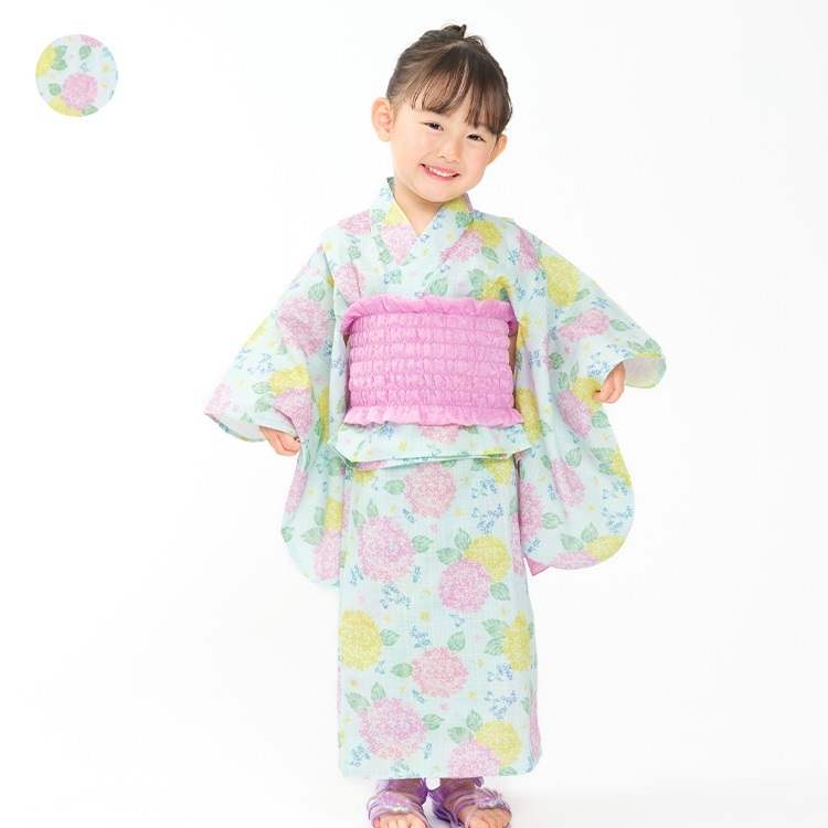 【WEB限定】あじさい柄浴衣・帯セット