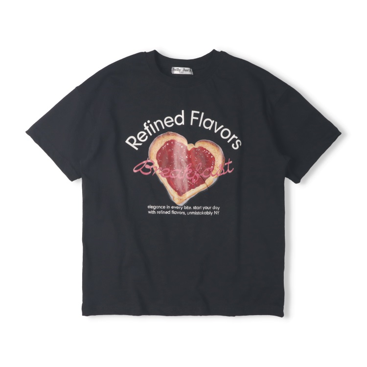 【WEB限定】【130～160cm】ハートパン半袖Tシャツ(ブラック-130cm)