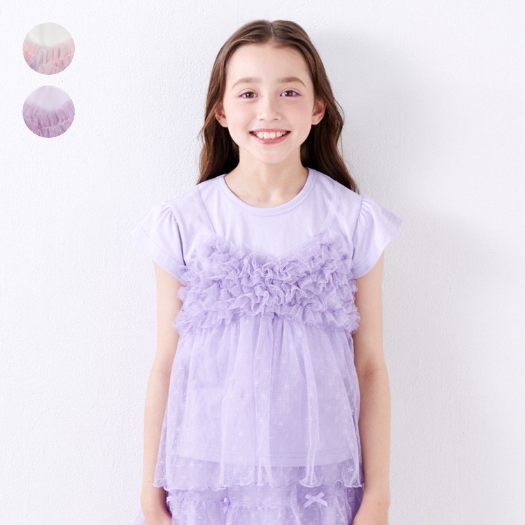 チュールキャミ半袖Tシャツ