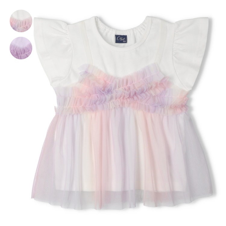 チュールキャミ半袖Tシャツ