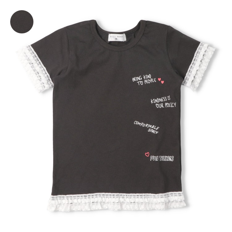 【WEB限定】ロゴプリントレース付半袖Tシャツ