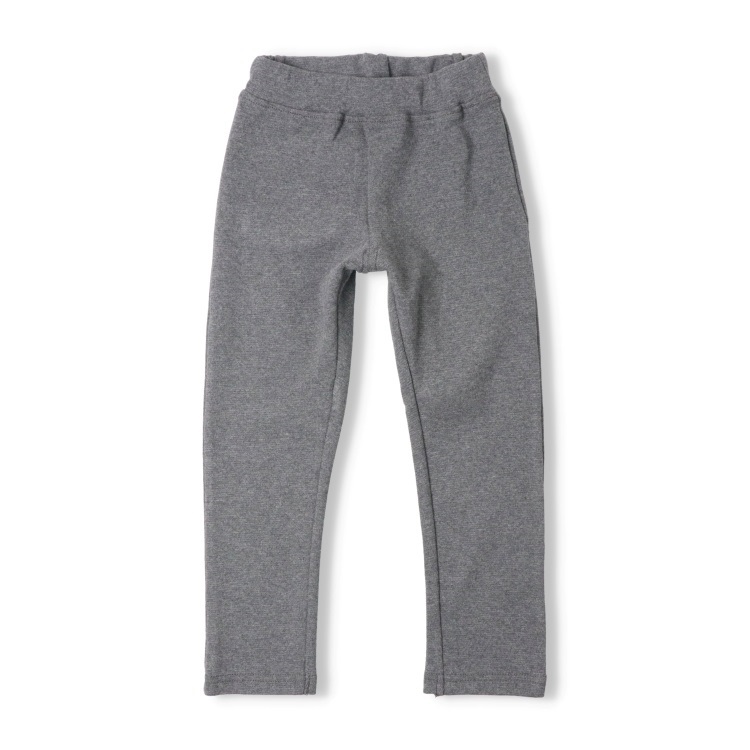 *ミラノリブ無地ロングパンツ(グレー-130cm)