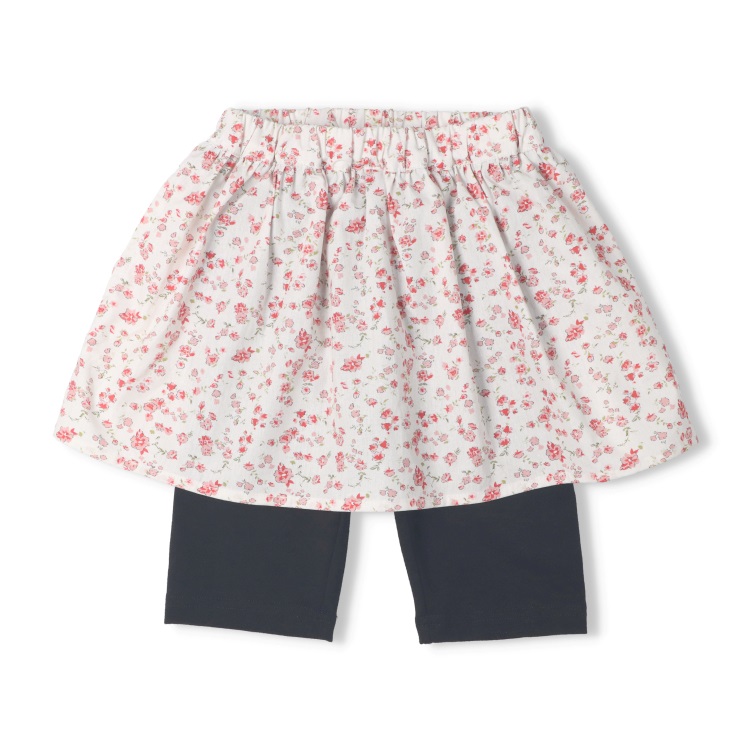 【WEB限定】花柄スカートスカッツ(オフホワイト-110cm)