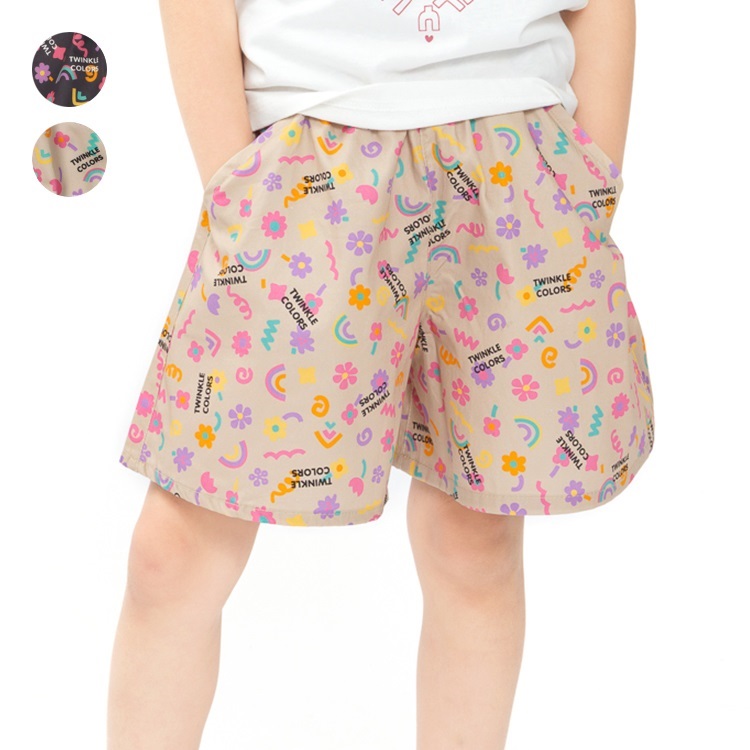 【WEB限定】お花ロゴ柄ショートパンツ