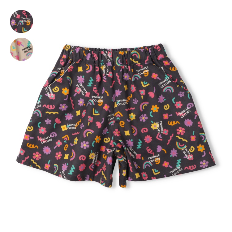 【WEB限定】お花ロゴ柄ショートパンツ